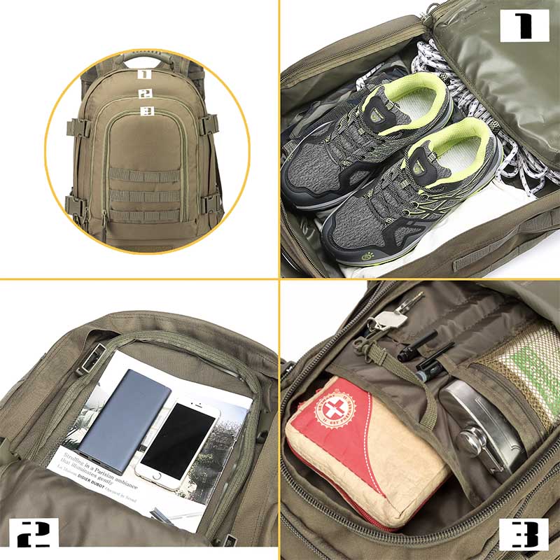 39-64 l Odkryty 3 dni Rozszerzalny plecak Taktyczny Wojskowy Sport Camping Turystyka Trekking Torba